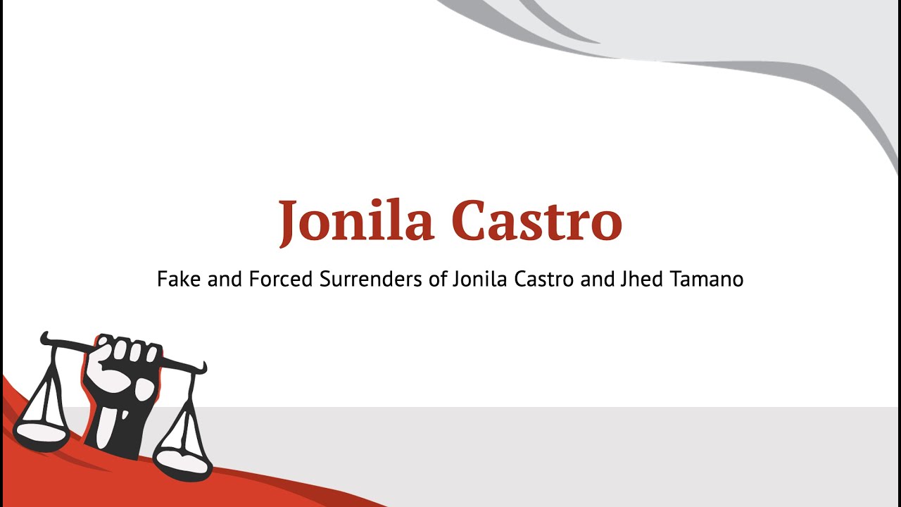 Jonila Castro, Testimony on fake and forced surrenders of Jonila Castro & Jhed Tamano 