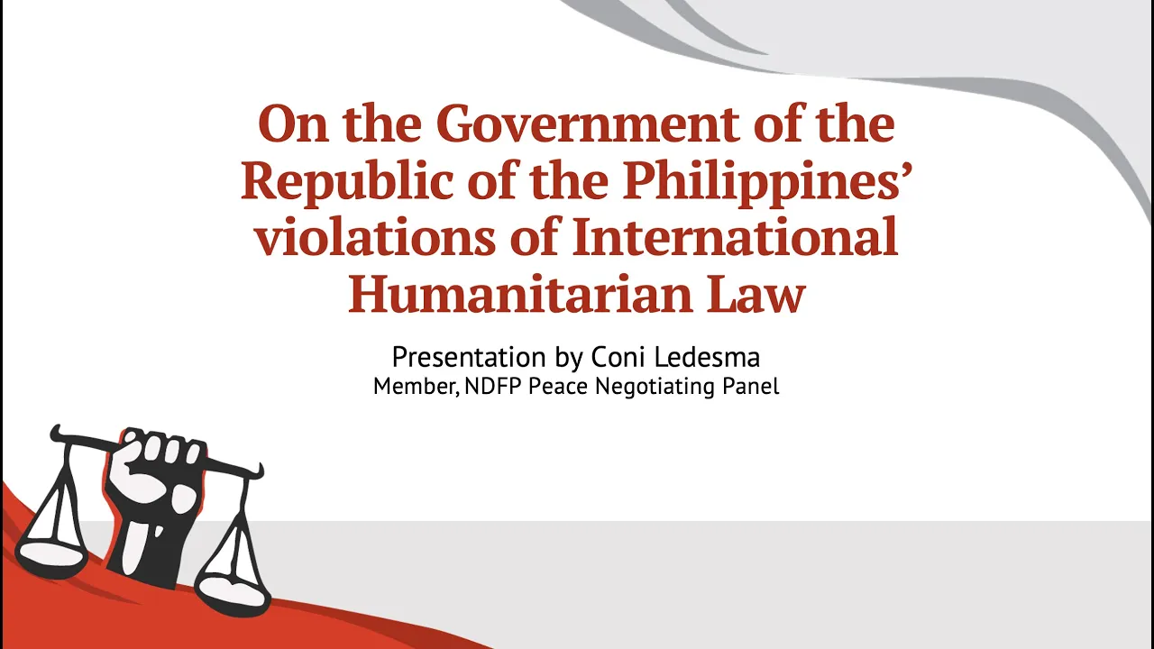 Coni Ledesma, Expert Witness on GRP violations of International Humanitarian Law